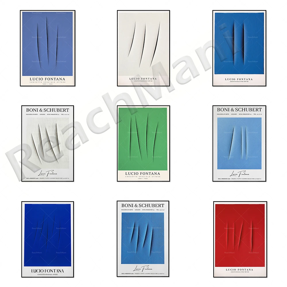 Lucio Fontana Exhibition Prints, Poster Del Museo, Fontana Spatalism Prints Arte Astratta, Wall Art Decor Decorazioni Per La Casa Uniche