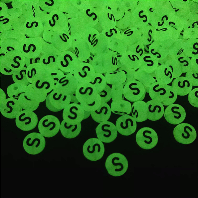 7mm Luminous Letter Beads Alphabet Acrylic Spaced Beads For Jewelry Making DIY Charms Bracelet Necklac