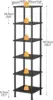 Hoobro 6-Tier Corner Shelf, Corner Square Rack Display Shelf, Tall Storage Rack Plant Stand, Corner Bookcase For Small Spaces, 3