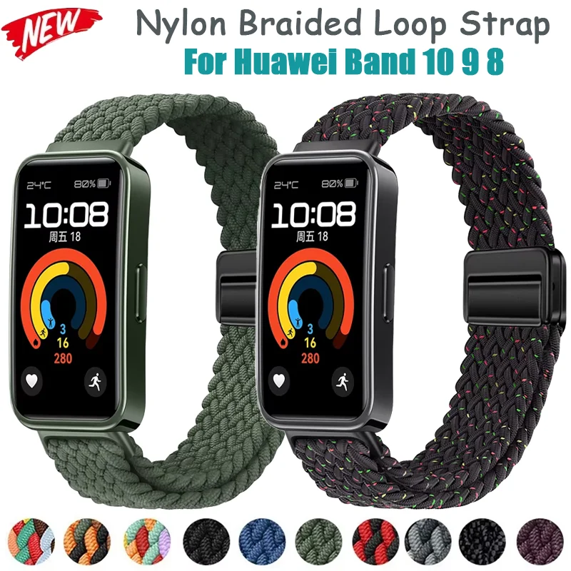 Magnetic Buckle Nylon Braided Loop Strap - Breathable & Comfortable Wristband