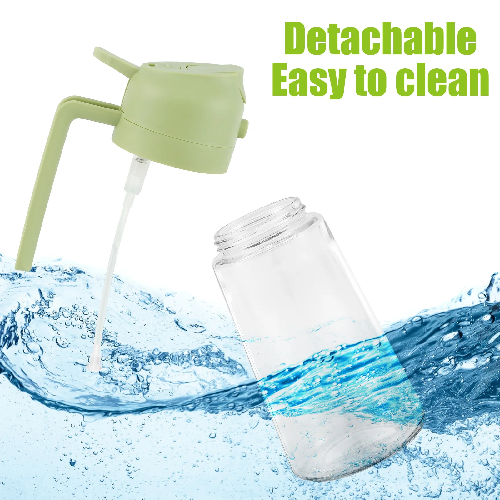 Olive Oil Dispenser Bottle 2 in 1 Clear Glass Oil Sprayer and Container 470ML Refillable Vinegar Dispenser with Automatic Cap