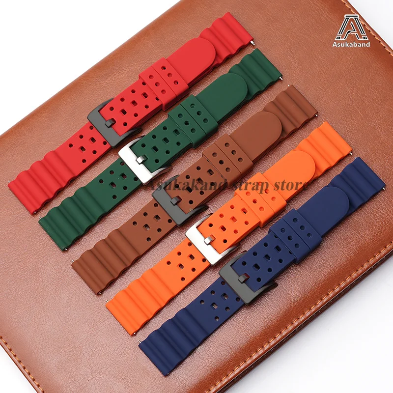 Universal Men's Sport Waterproof Silicone Watch Strap with Quick Release