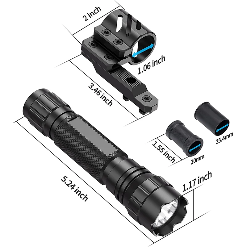 Sef13f626974a42c9b7141f462a7471cd1 Tactical Flashlight 1200 Lumen LED Weapon Light with Picatinny Rail/Mlok Mount for Outdoor and Pressure Switch Included Mallzona