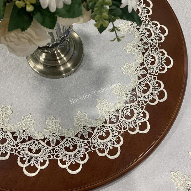 Round Table Cloth White Retro Europe Lace Dust Dining Juppe Restaurant Home Decoration table cloth