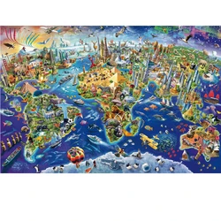 75*50cm Adult 1000 Pieces Jigsaw Puzzle World Landmark Beautiful Landscape Paintings Stress Reducing Toys Christmas Gifts