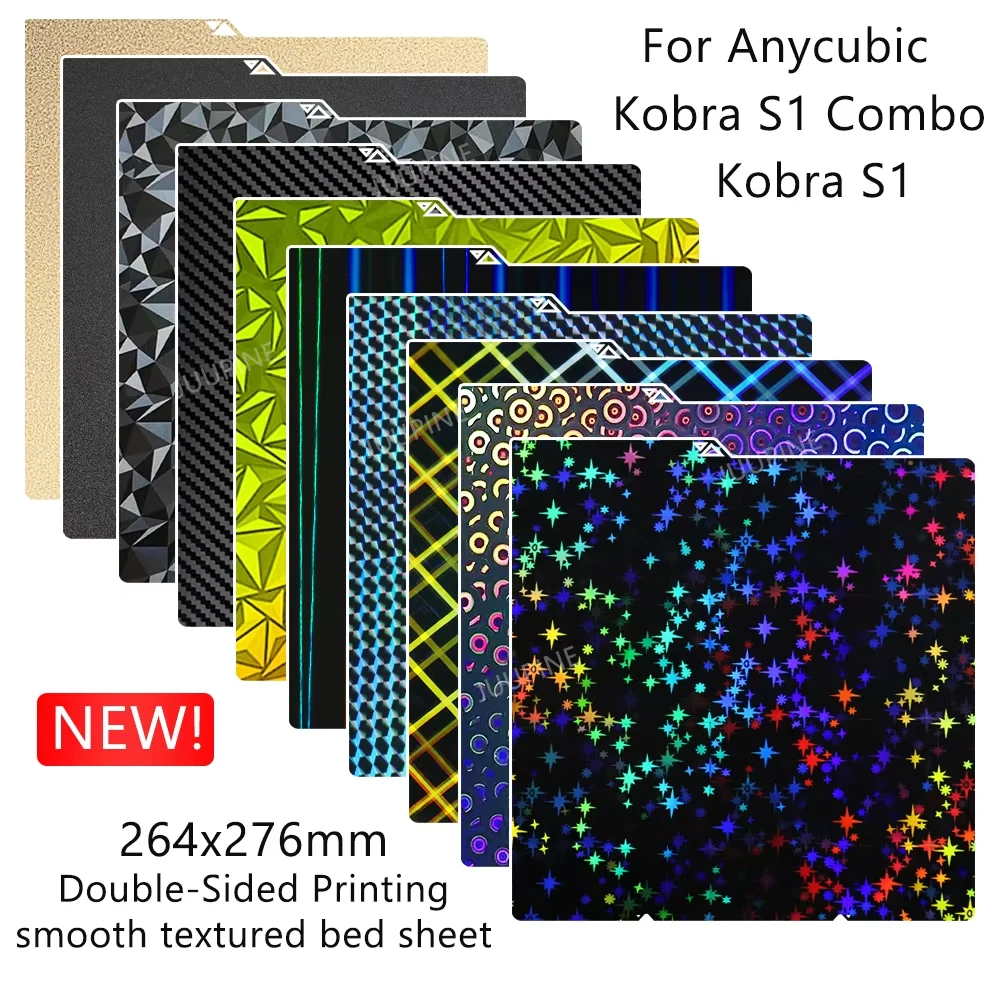 Plaque Construction PEI Double Face Pour Anycubic Kobra S1 - Texturée Dorée, Flexible