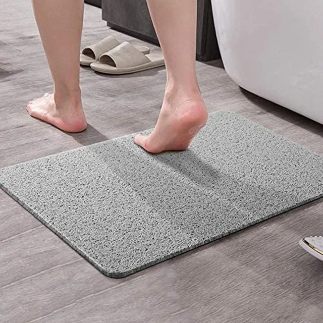 Non-Slip Shower Mat Bathtub Mat with Drain Soft on Feet PVC Loofah Shower  for Bathroom Wet Area Quick Drying No Suction Cup Comfort Shower Rugs