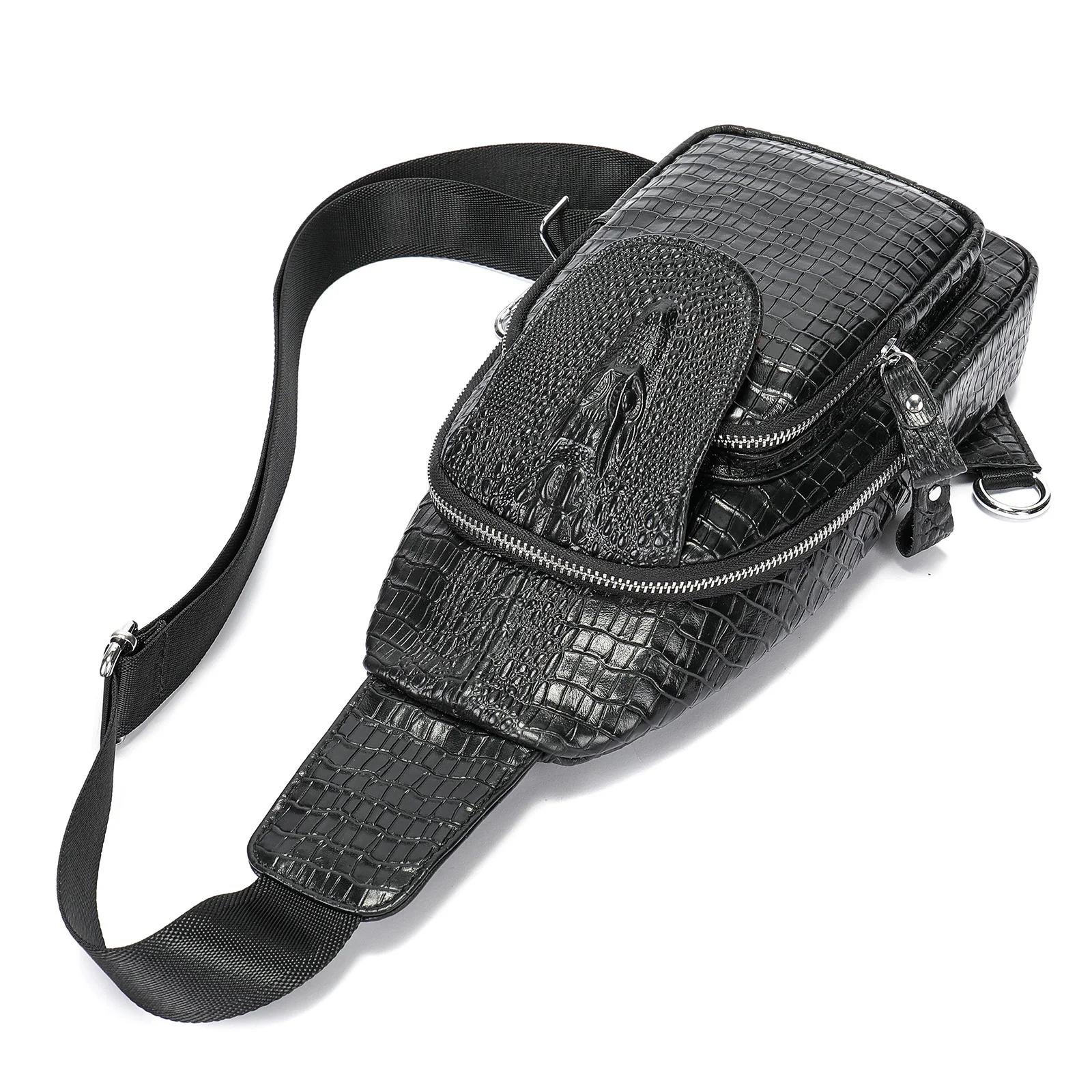 

Men's Chest Bag Pack Casual Crossbody Bags Male Alligator Shoulder Bag Messenger Bag Waterproof Large Capacity Bag For Man