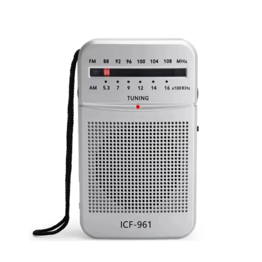 ICF-961 Outdoor Radio Stereo Radio AM/FM Pocket Pointer Radio 2 x AA Battery Operated for Indoor Outdoor Camping Emergency Use