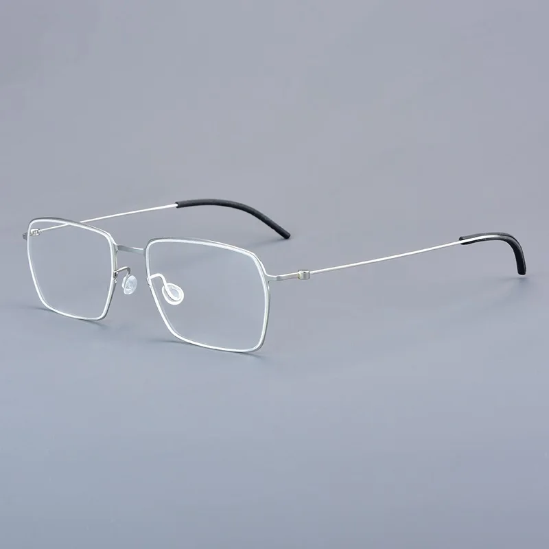 Dänemark Marke Reines Titan Schraubenlose Brillengestell für Männer Quadratische Ultraleichte Brillen Frauen Optische Brillen 5509 – Detail 14