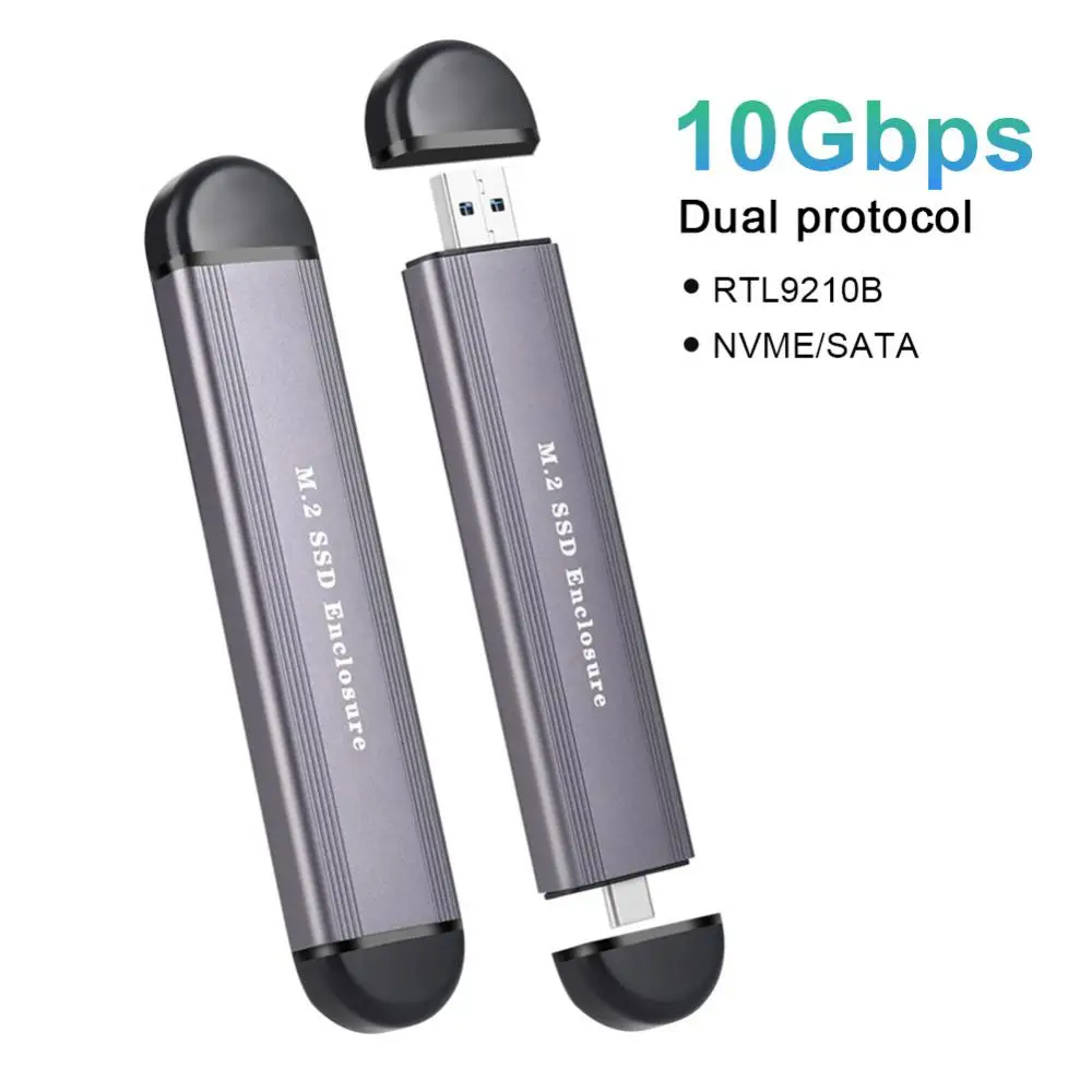 솔리드 스테이트 드라이브 케이스, M2 SSD 케이스, NVMe USB C 타입 Gen2, 10Gbps PCIe SSD 인클로저, M.2 NVMe 인클로저, M.2 SATA NGFF, 6Gbps