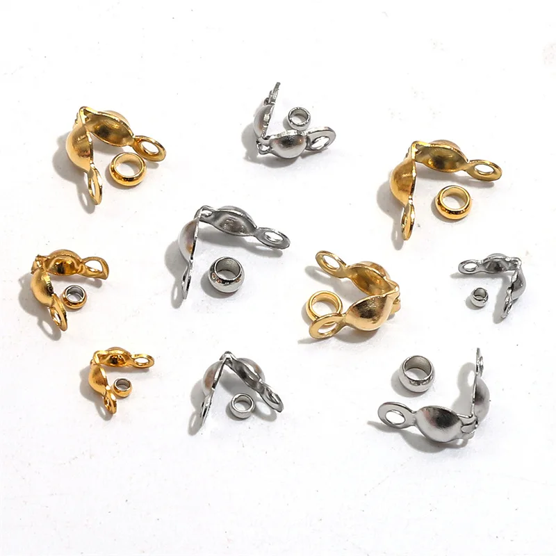 100 Stück Edelstahl Gold Farbe End verschlüsse Haken Crimps Perlen Anschluss DIY Perlen Halskette Armband Schmuck Herstellung Lieferungen – Detail 4