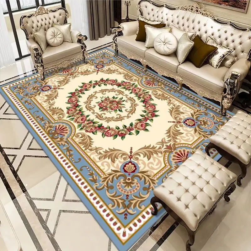 European Living Room Carpet Large Size Household Decorative Bedroom Luxury Rug Non-slip Washable Entryway Doormat Bath Mat 2