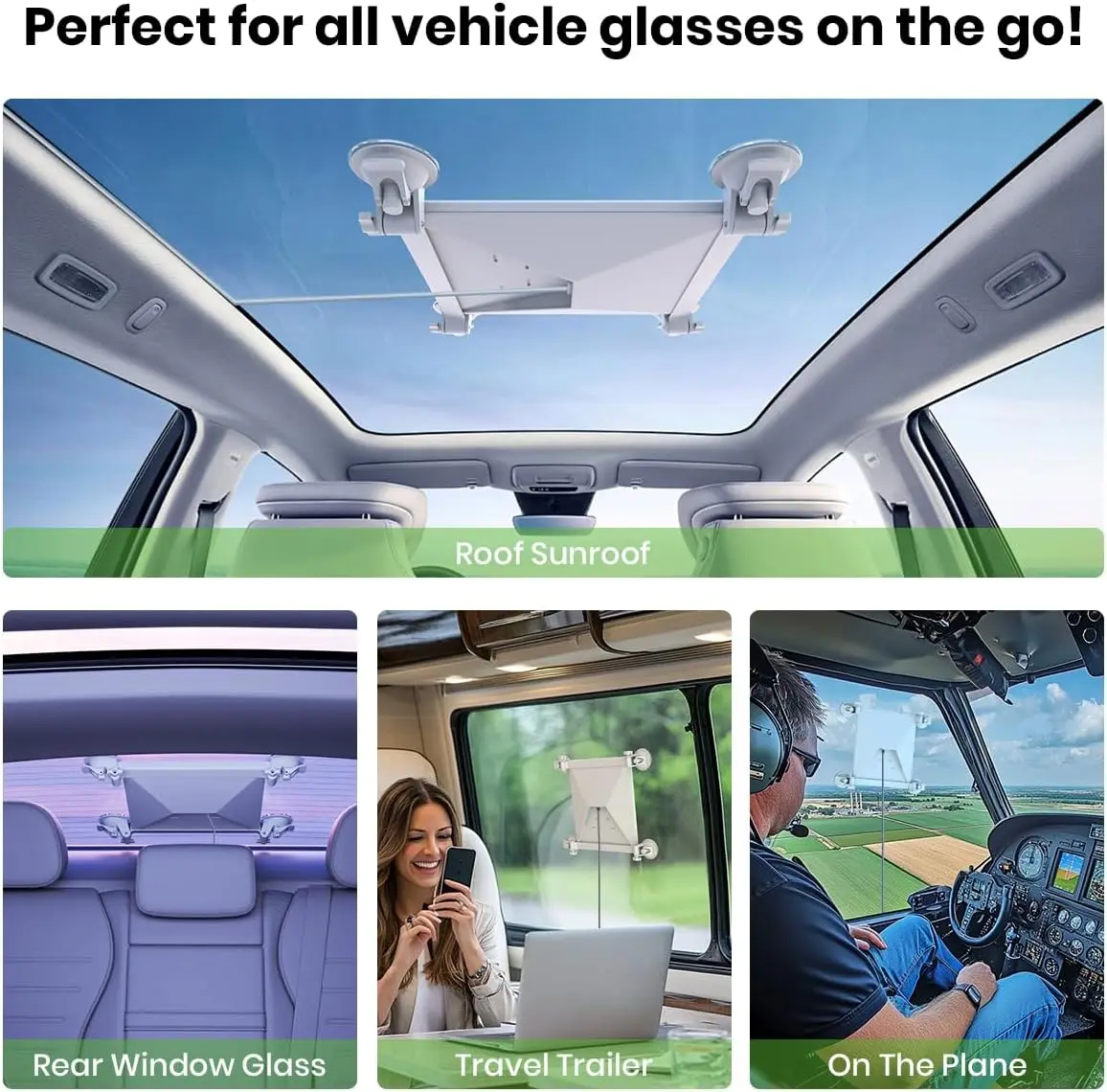 스타링크 미니 마운트용 흡착컵 4개와 브래킷 2개, RV, 보트, 유리 지붕용 차량 선루프 흡착 마운팅 브래킷