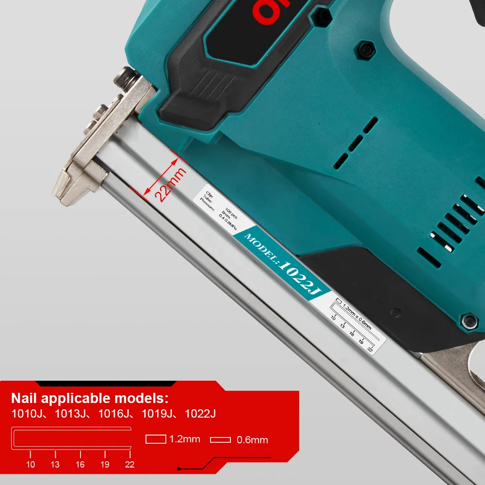 ONEVAN Brushless Electric Nail Gun 1022J Cordless Stapler Framing Nailer Tacker Furniture Power Tool For Makita 18V Battery Pin