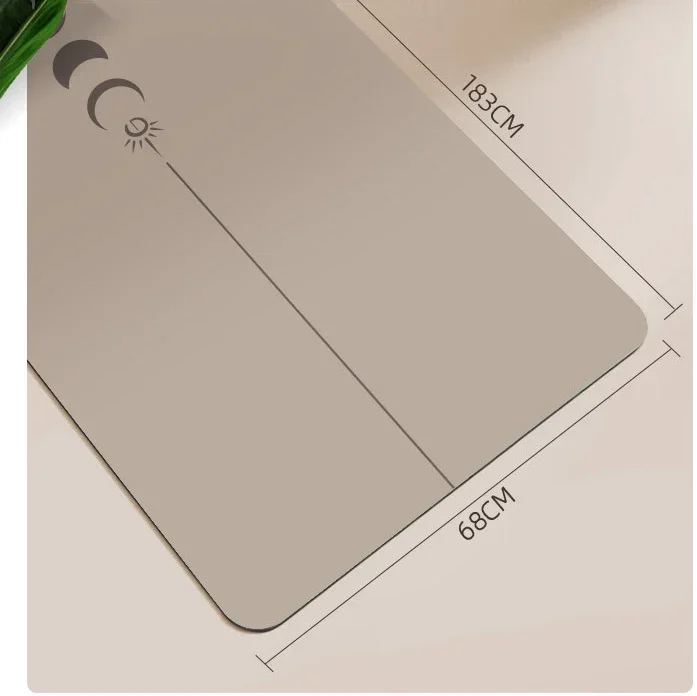 Yoga mat 183cm natural rubber PU yoga mat thickened widened shock-absorbing non-slip sweat-absorbent sun-moon fitness meditation mat
