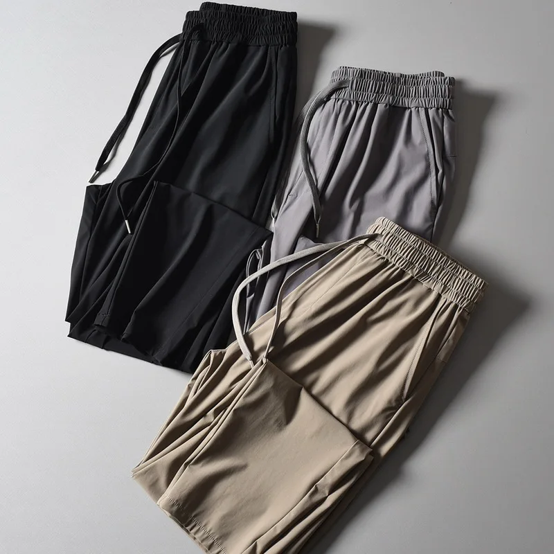 

Брюки мужские легкие тонкие, модные повседневные штаны с эластичным поясом, уличные штаны для треккинга, Походов, Кемпинга, инструментальные штаны, весна-лето