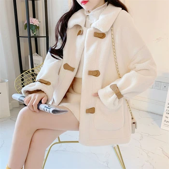 Abrigo Ropa Mujer Korean Fashion Sheep Wool Coat All-Match Women's Winter Coat 2024 Soft Warm Jacket Sheepskin Coat For Women