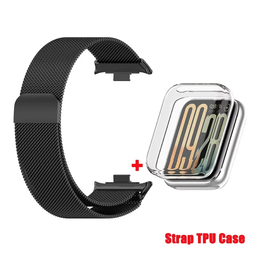 Metal Milanese Loop Wristband with TPU Case for Smartwatch Bracelet Accessories