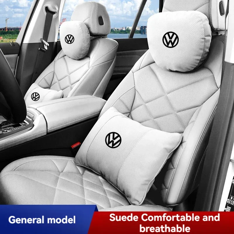 Car Neck Pillow Seat Headrest Lumbar Support Pillow Spine Protect for Volkswagen VW Golf Polo Jetta Passat Tiguan Gti T-cross