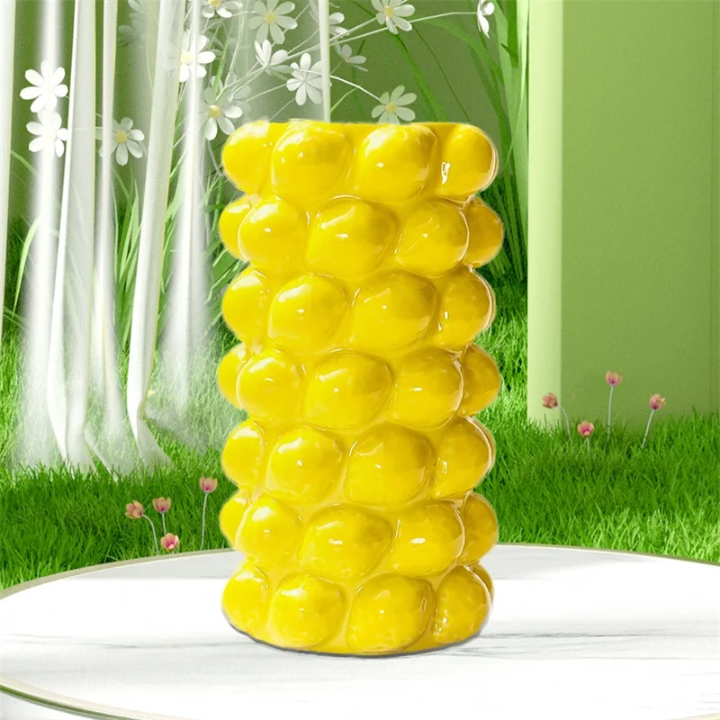 Fruit Vase Cute Flower Vase Table Centerpiece Cute Decoration with 3D Lemon/Strawberry Design for Home 5