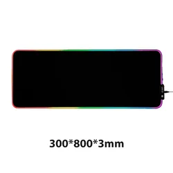 Large RGB Gaming Mouse Pad with LED Lighting - Enhanced Desktop Mouse Mat (RGB 300x800x3)