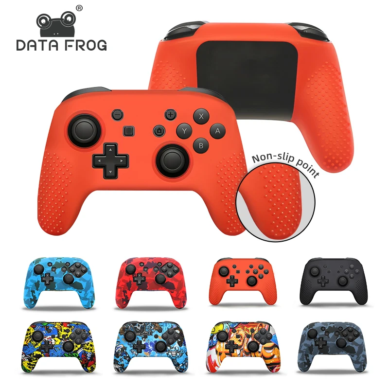 DATA FROG Weiche Silikonhülle, kompatibel mit Switch Pro Controller, schützende Hautabdeckung, Griffe für Switch Pro-Zubehör