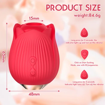 Rose Vibrator Vagina Sucking Vibrators Intimate Good Nipple Sucker Oral Licking Clitoris Stimulation Powerful Sex Toys for Wom 5