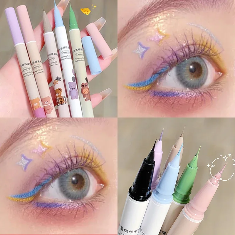 

Colorful Ultra Thin Eyeliner Pencil Party Rainbow Makeup Waterproof Lasting Matte Liquid Eyeliner Pen Green Blue Eyes Cosmetics