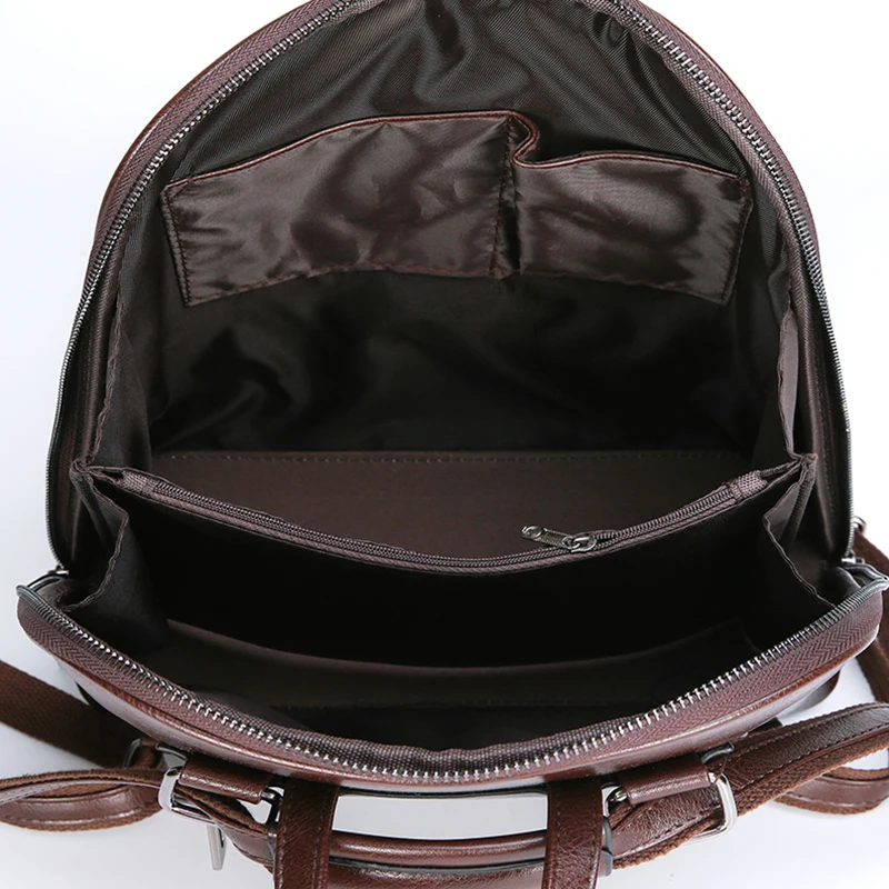 Multifunctional Luxury Leather 3 In 1 Backpacks Vintage Women Shoulder Crossbody Bookbags High Quality Ladies Traveling Bagpack