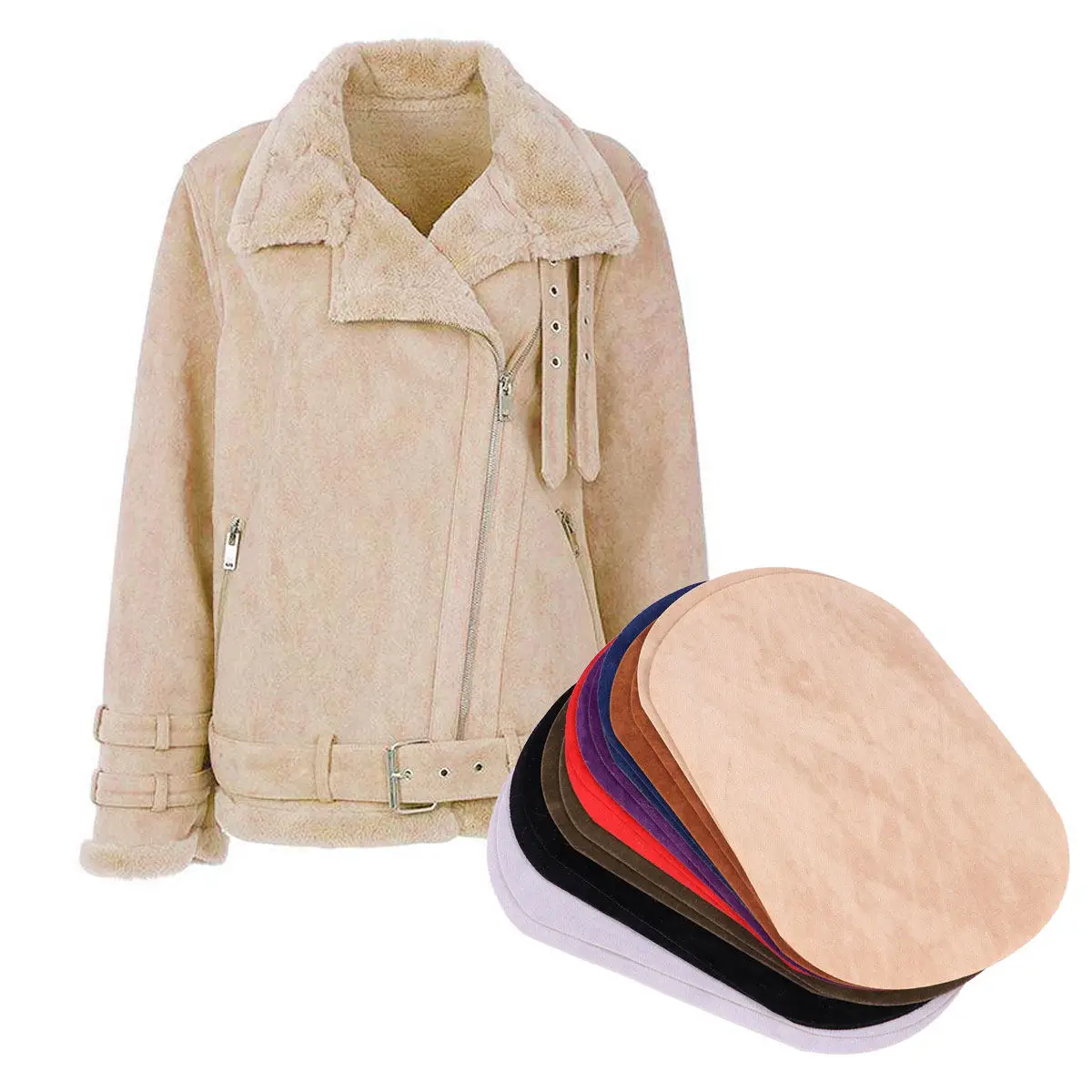 16개 패브릭 수선 패치 8가지 색상 다용도 다리미 부착 또는 바느질 부착 패치 (셔츠, 스웨터, 청바지, 팔꿈치, 무릎, 스웨이드 스타일 아플리케)