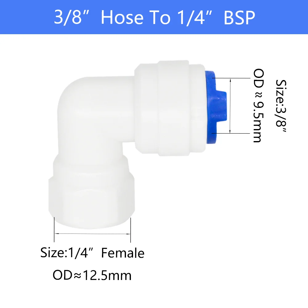 Elbow 90 degree RO Aquarium Accessories Quick Connector 1/8 1/4 3/8 1/2 3/4 BSP Female Thread Adapter Combination Tube YQBS
