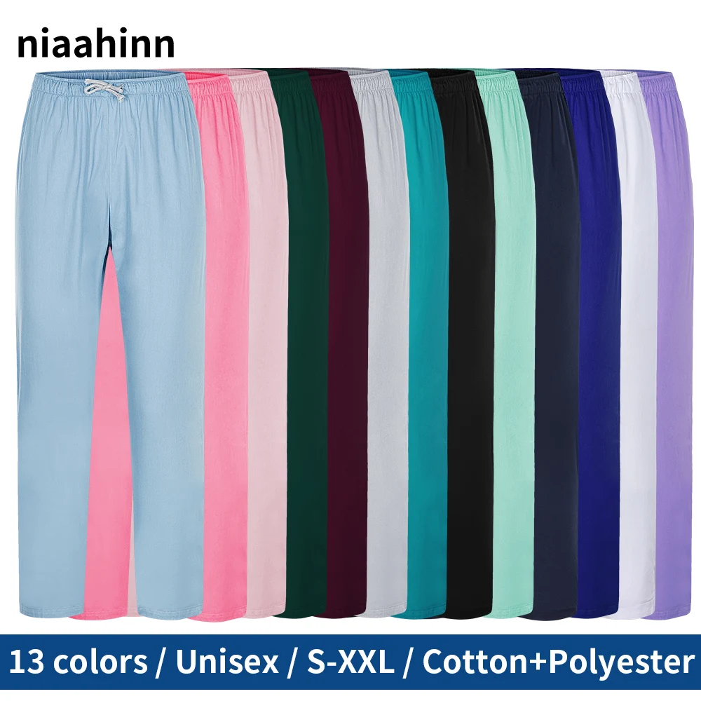 Multicolor Nurse Uniforms Bottoms 3 Pockets Work Trouser Dental Clinic Nursing Scrubs Pants Pet Grooming Women's Surgical Pants medical scrubs