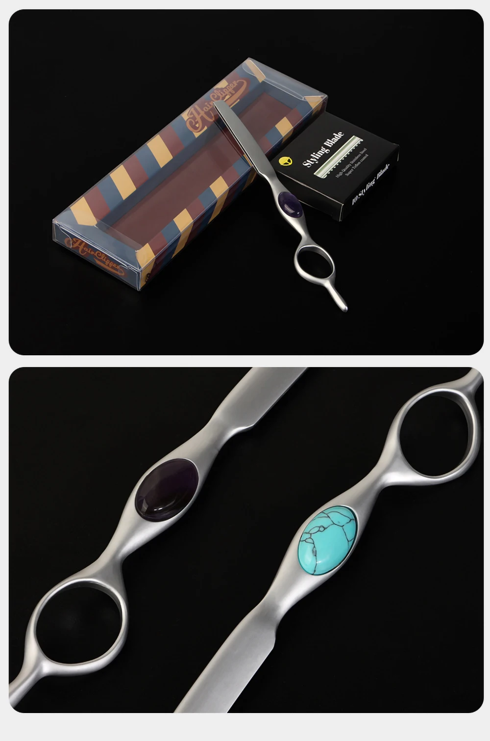 Professional Sharp Barber Razor Blade Purple Dragon Hair Razors Cut Hair Cutting Thinning Knife Salon Tools
