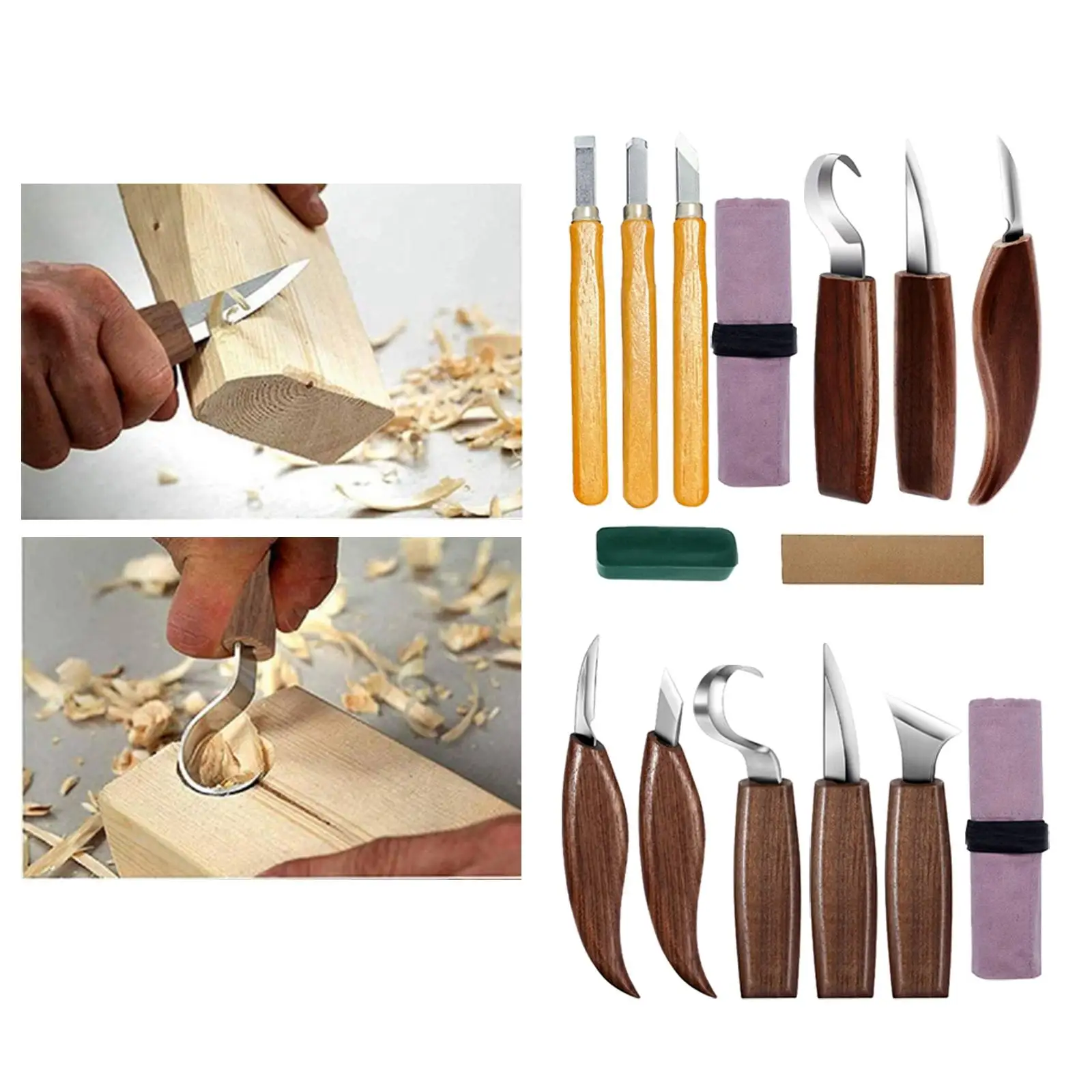 Professional Wood Carving Whittling Knives Set Woodworking Carpenter Tool Hook