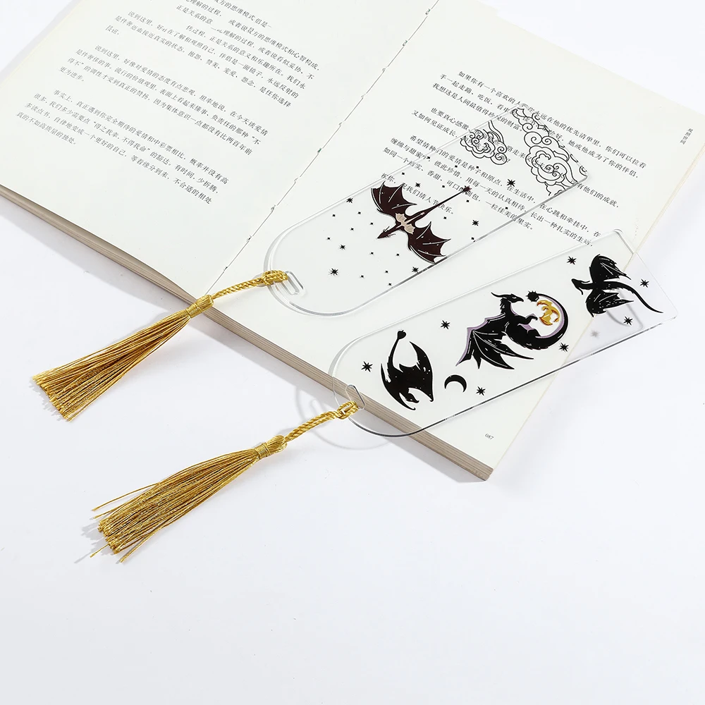 Black Dragon Acrylic Bookmark Collection – Gift