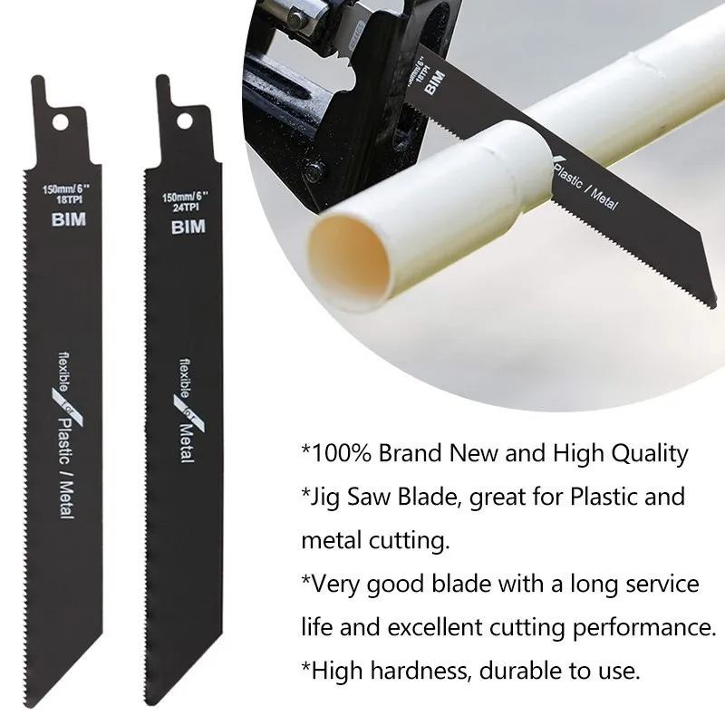 Reciprocating Saw Blade 6 inch 24TPI/9 inch 6TPI High Carbon Steel for Wood, Metal, Plastics, Aluminum Fast Cutting Tools