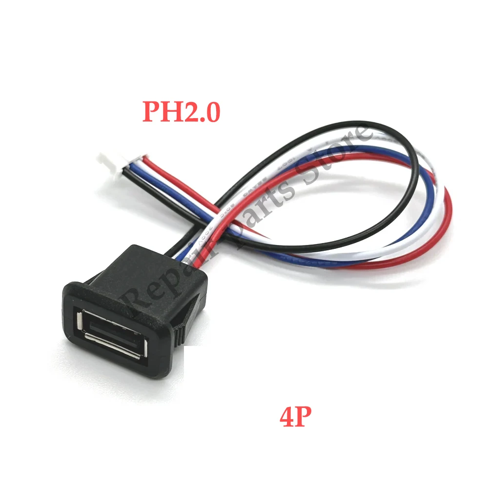2/5/10pcs 4-Draht USB 2,0 Buchse 2-4-poliger Ladeans chluss mit ph 2,0 Kabel elektrische Klemmen USB-Lade buchse – Detail 6