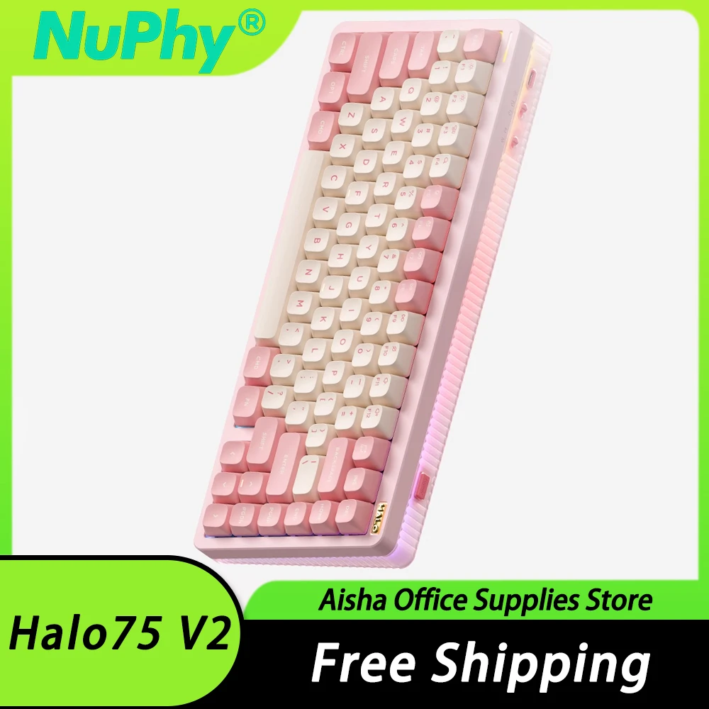 メカニカルキーボードNuphy-Halo75 v2,ワイヤレス,ゲーム用,qmk経由の 