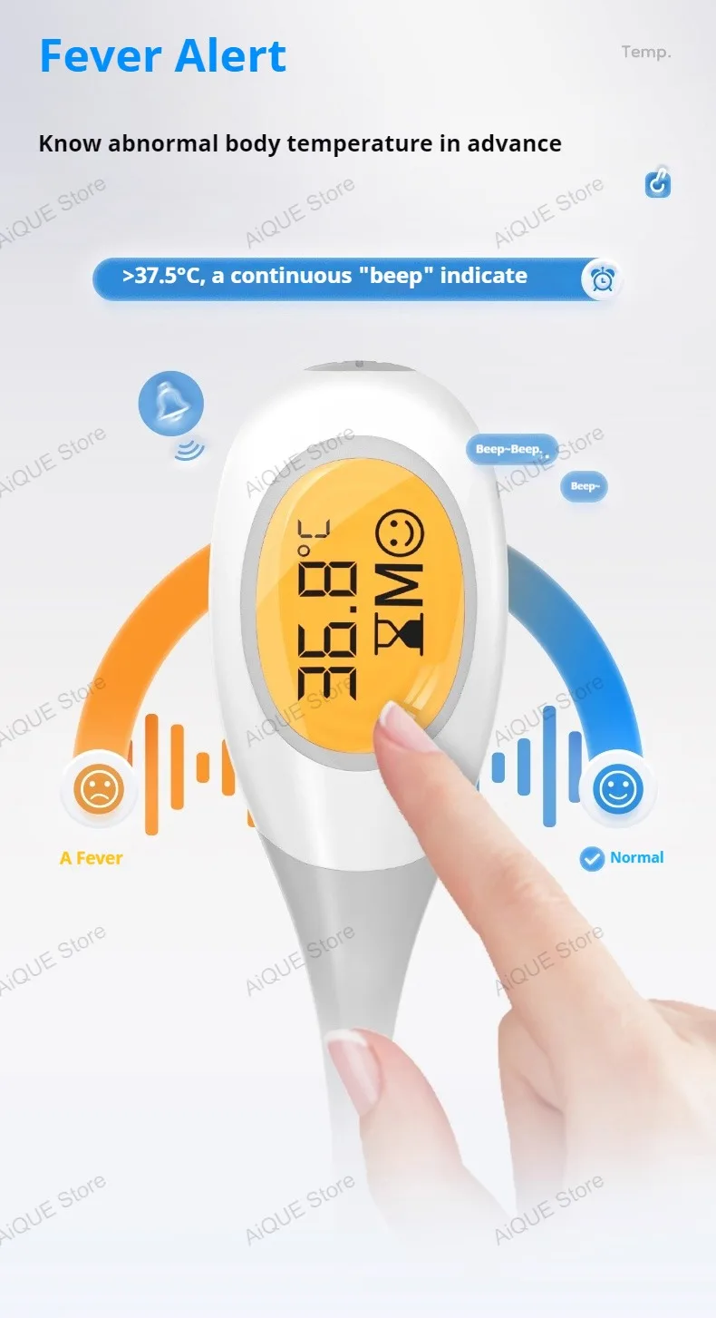 Backlit Digital Fever Thermometer for All Ages – Soft, Fast, and Accurate