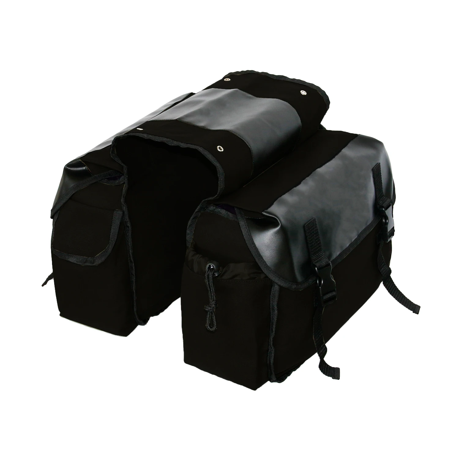 Motorcycle Touring Saddle Bag Black Canvas Waterproof Panniers