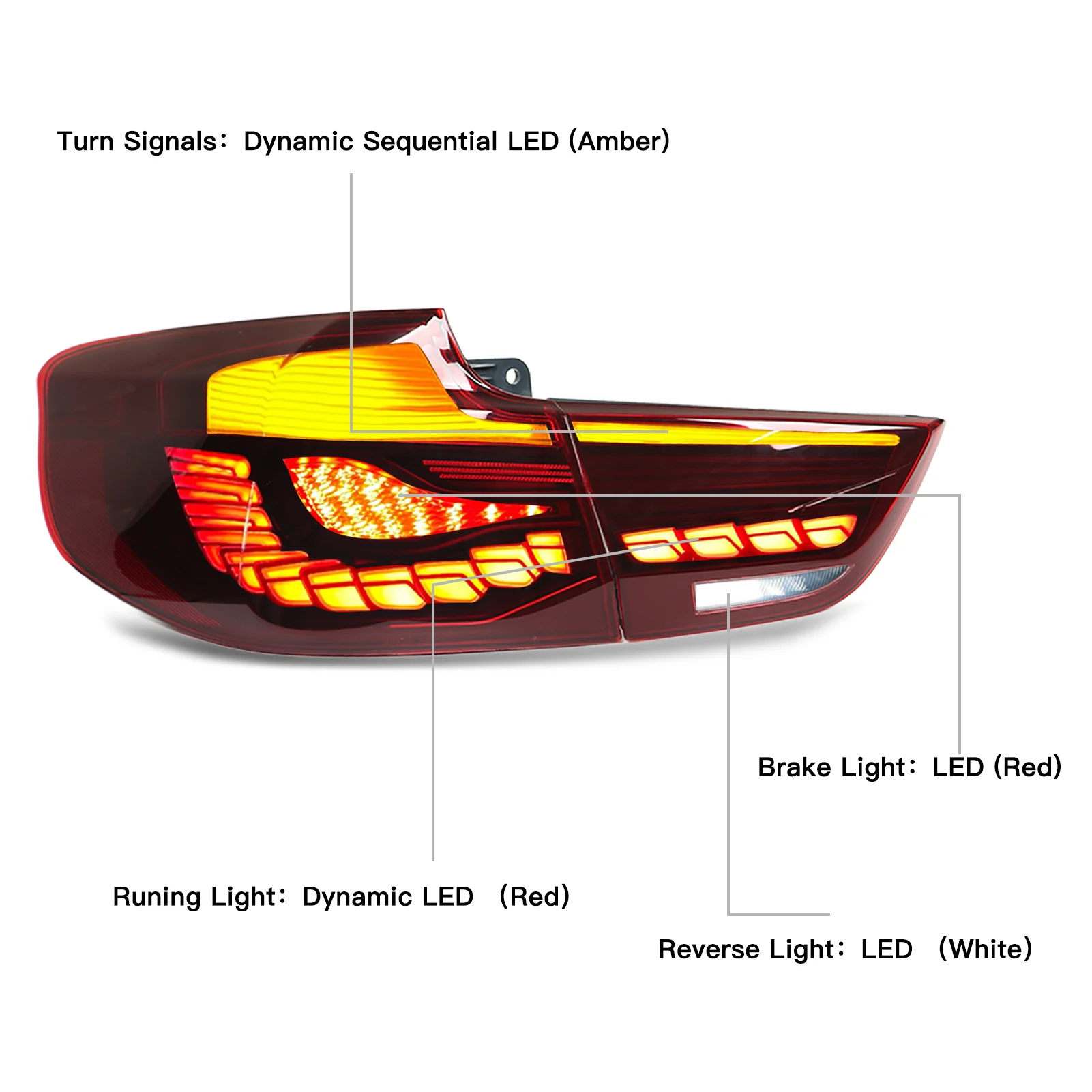 LED Rückleuchten SET Rot dynamische Blinker OLED Funktion passt