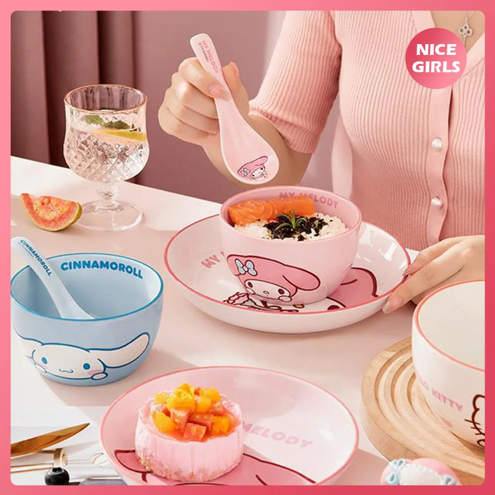 

Anime Hello Kitty My Melody Ceramic Bowl Cute Cinnamoroll Sala Noodles Soup Bowl Cartoon Bowls Home Tableware Kitchen Accessory