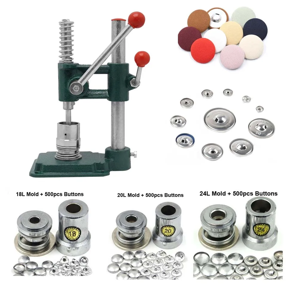 Handmade Fabric Covered Button Press Machine Maker DIY Button Mold Tools 1500set Covered button Component