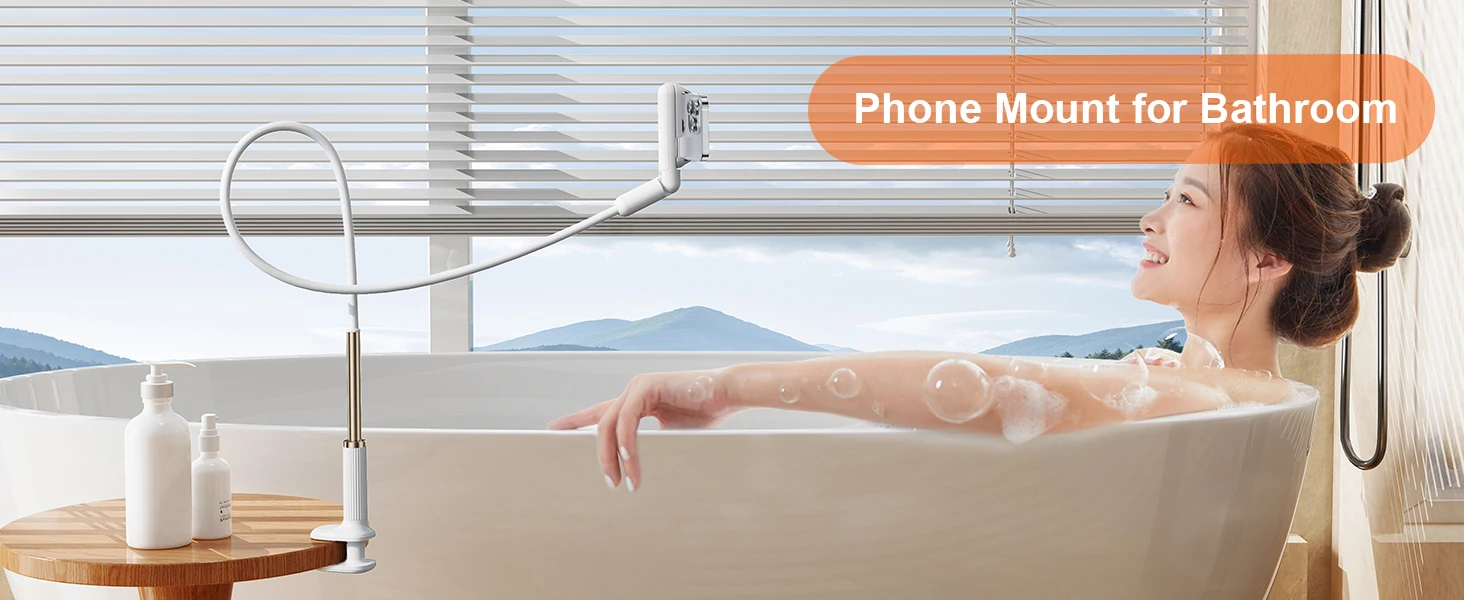 Flexible Gooseneck Phone Holder For Bed And Desk Clamp Mount_voghion.com