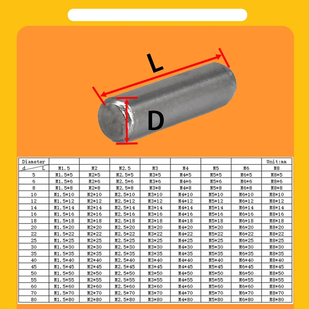 Cylindrical Locating Dowel Pin Stainless Steel Ball Lock Pins 304 Stainless Steel