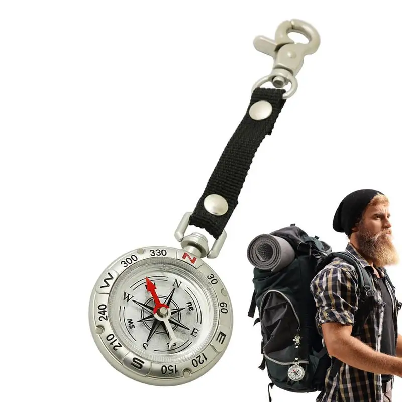 Брелок для ключей с компасом, подвесной миниатюрный карабин для улицы, для кемпинга