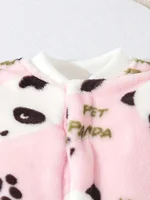 Autumn And Winter Baby Girls Super Soft Flannel Long Sleeve Trousers Onesie Comfortable Soft Cute Panda Print Clothing 3