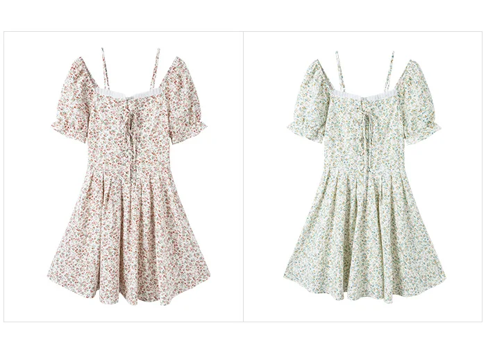 Vestidos Mujer Vestido Halter de Gasa Atado Mori Temperamento Romántico Verano Textura Floral Hada Dulce