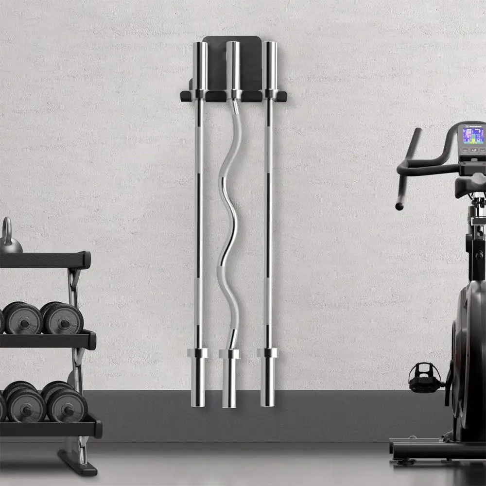 Description Picture 3 of itemBarbell Rack Wall Mount Vertical Home Gym Bar Holder Gym Bar Holder Wall-Mounted Space-Saving Powder Coated Holder For Durabilit